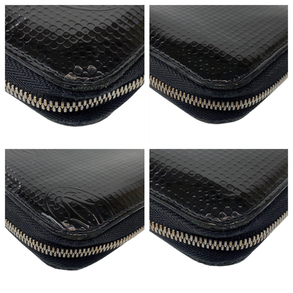 10967
CARTIER カルティエ ハッピーバースデー ブラック シルバー金具 パテントレザー 長財布 ロングウォレット  メンズ