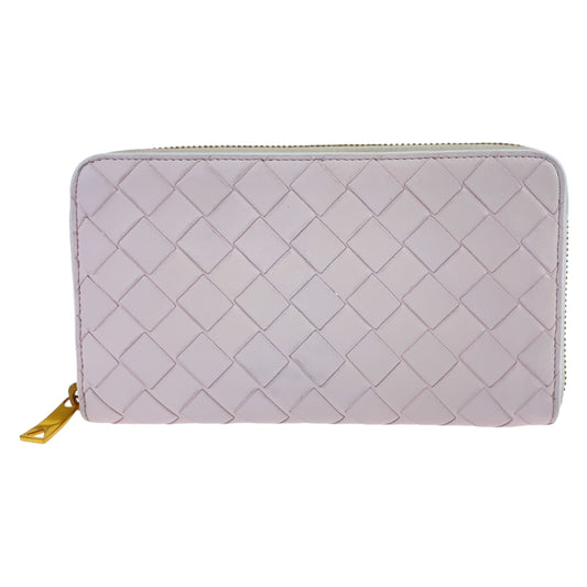 10969
 BOTTEGAVENETA Bottega Veneta Maxi Intrecciato Light Pink Gold Hardware Lambskin 608053 VCPP2 5903 Long Wallet Round Zip Women's