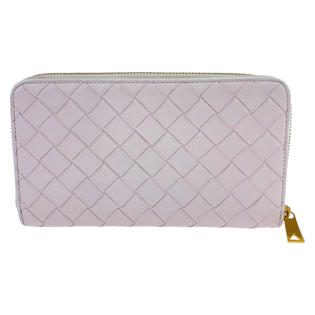 10969
 BOTTEGAVENETA Bottega Veneta Maxi Intrecciato Light Pink Gold Hardware Lambskin 608053 VCPP2 5903 Long Wallet Round Zip Women's