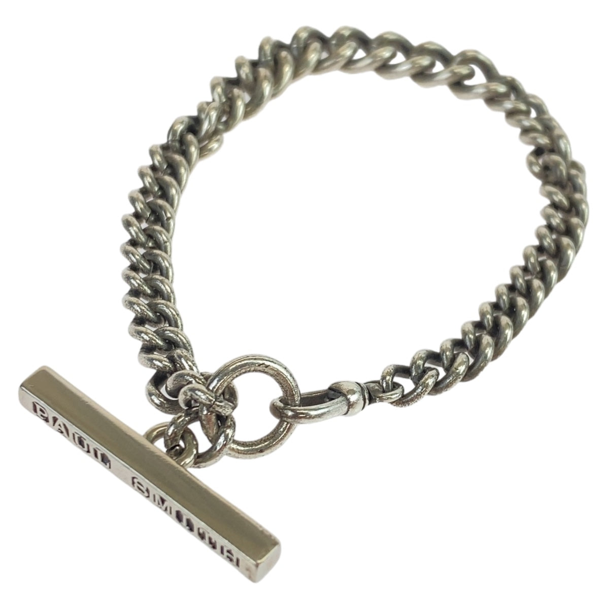 Paul Smith Logo Bar Silver Metal M1A BRAC JFOBC 82 Bracelet Logo Bar Men's