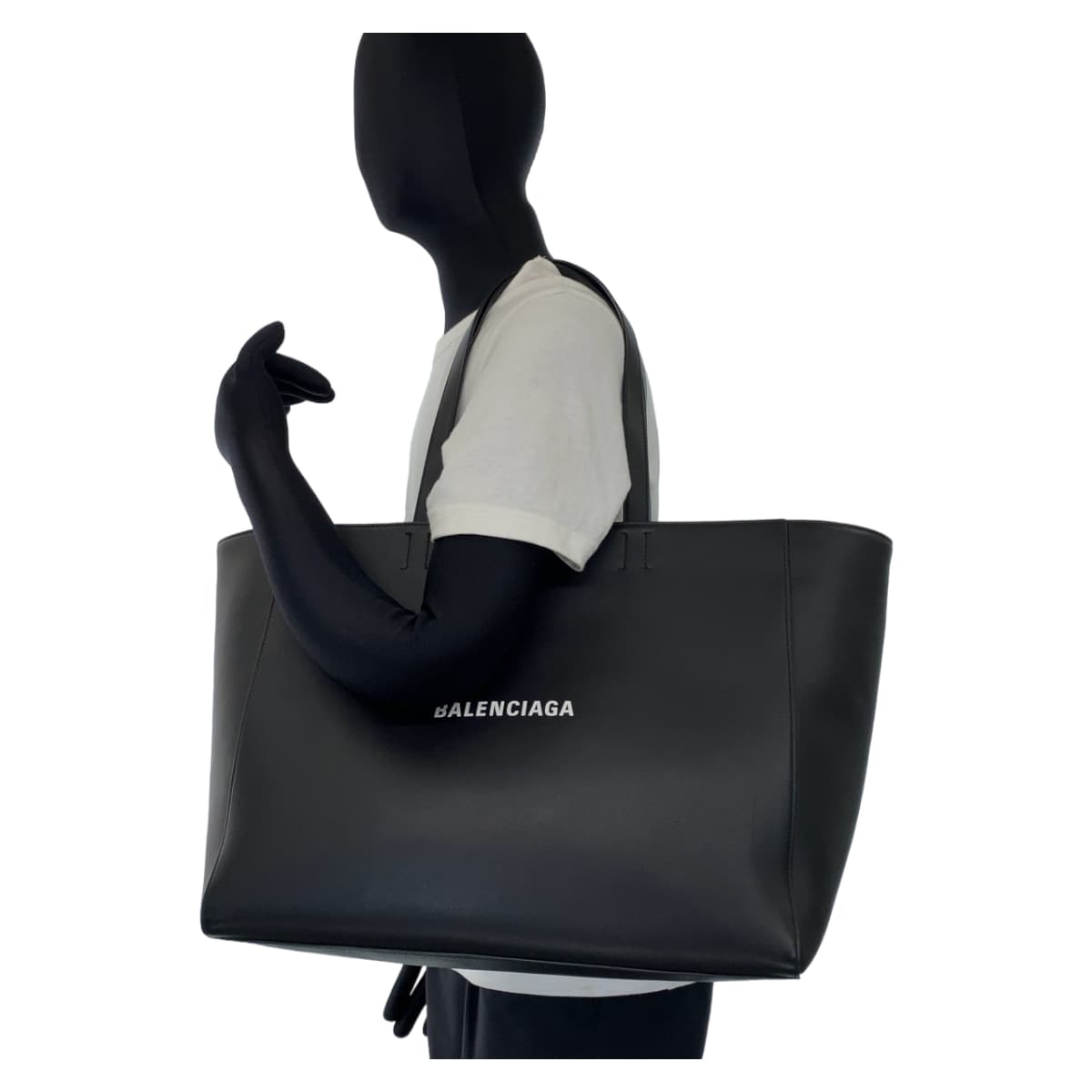 BALENCIAGA バレンシアガ EVERYDAY EAST-WEST エブリデイ ブラック シルバー金具 カーフ 618284 ショルダーバッグ トートバッグ A4収納  メンズ