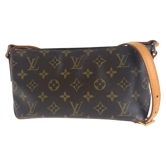 12844
LOUIS VUITTON ルイヴィトン モノグラム トロター ブラウン ゴールド金具 PVC / レザー M51240 ショルダーバッグ ポシェット  レディース