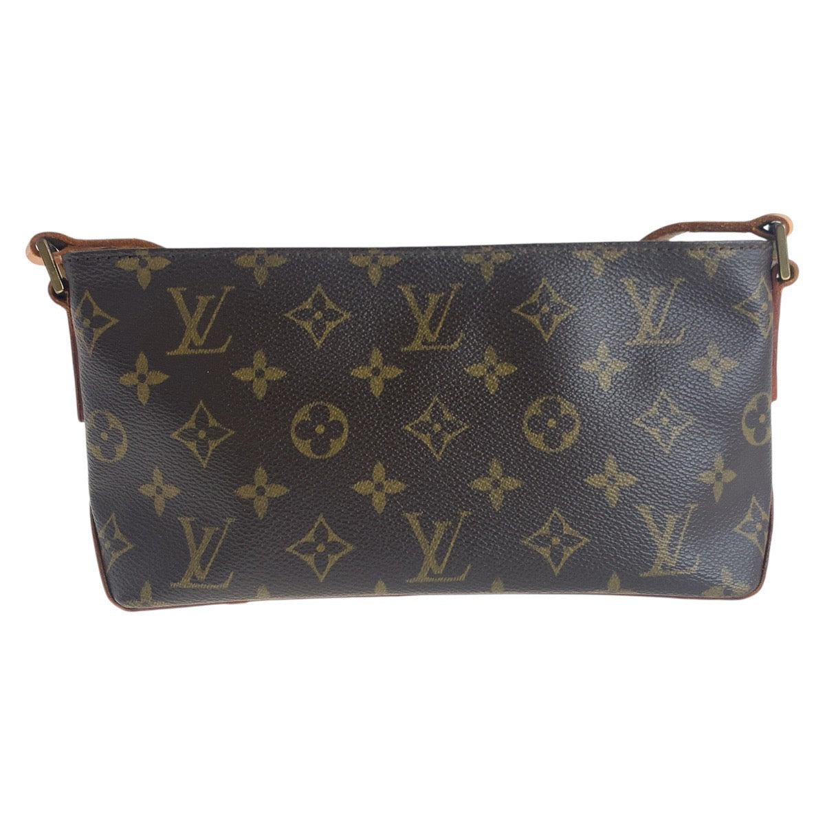 12844
LOUIS VUITTON ルイヴィトン モノグラム トロター ブラウン ゴールド金具 PVC / レザー M51240 ショルダーバッグ ポシェット  レディース