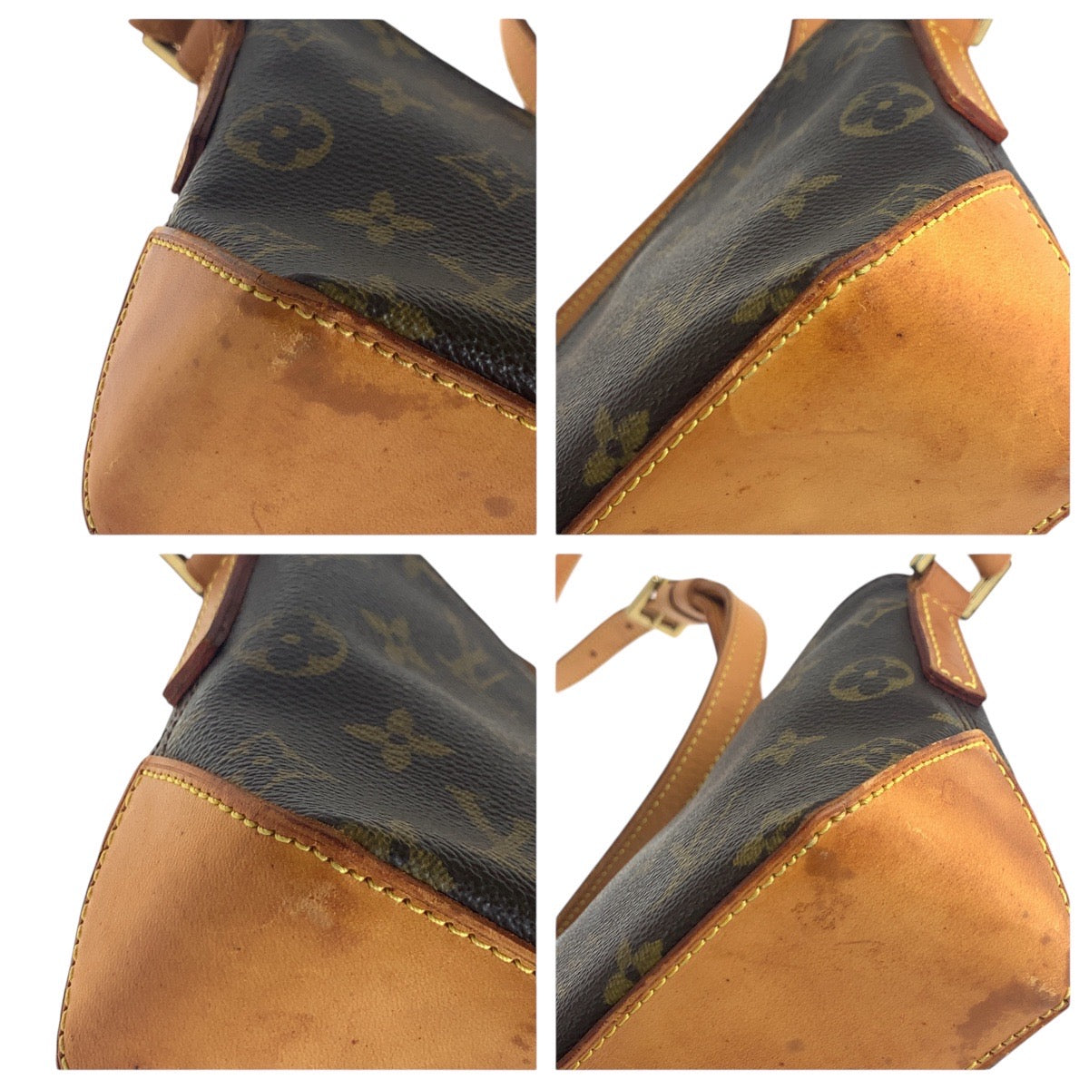 12844
LOUIS VUITTON ルイヴィトン モノグラム トロター ブラウン ゴールド金具 PVC / レザー M51240 ショルダーバッグ ポシェット  レディース