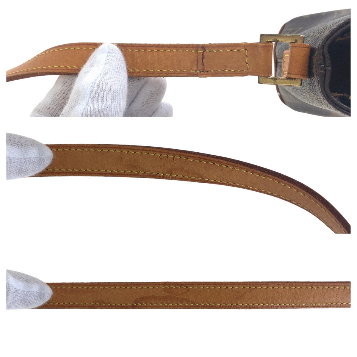 12844
LOUIS VUITTON ルイヴィトン モノグラム トロター ブラウン ゴールド金具 PVC / レザー M51240 ショルダーバッグ ポシェット  レディース