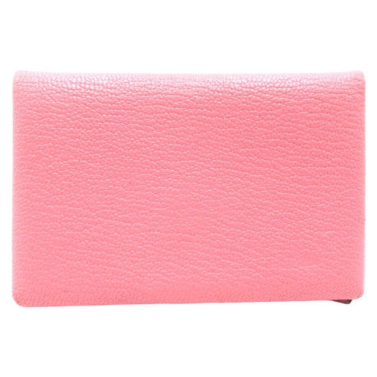 HERMES エルメス カルヴィ ピンク ローズアザレ シェーブル カードケース 名刺入れ フラグメントケース □R刻印  レディース