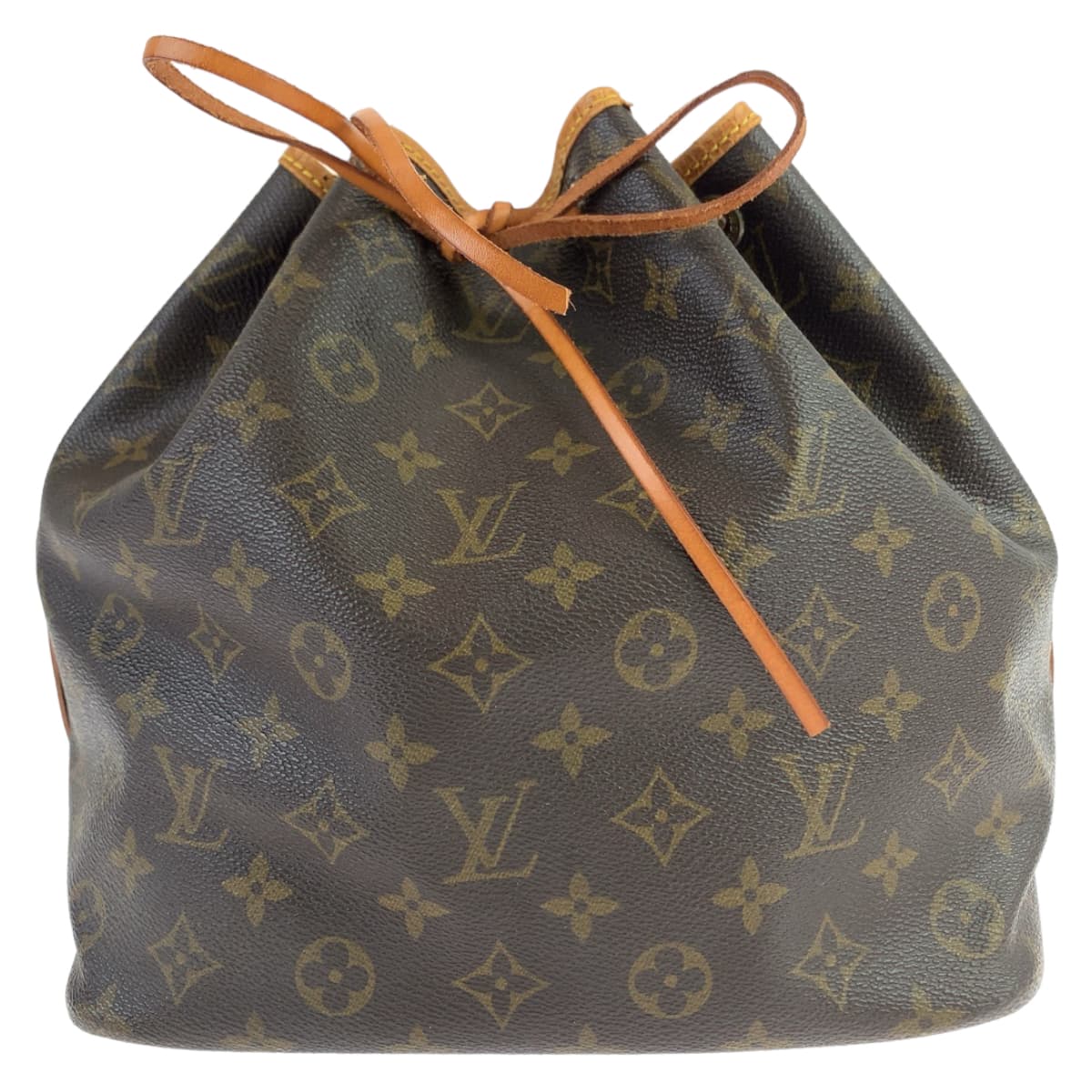 LOUIS VUITTON ルイヴィトン モノグラム プチ ノエ ブラウン 茶 ベージュ ゴールド金具 PVC / レザー M42226 ショルダーバッグ 肩掛け  レディース