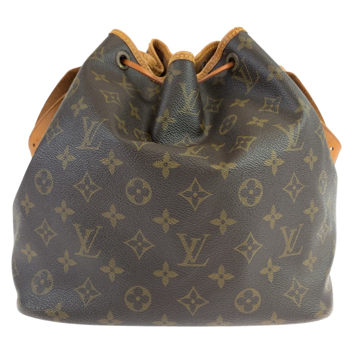 LOUIS VUITTON ルイヴィトン モノグラム プチ ノエ ブラウン 茶 ベージュ ゴールド金具 PVC / レザー M42226 ショルダーバッグ 肩掛け  レディース