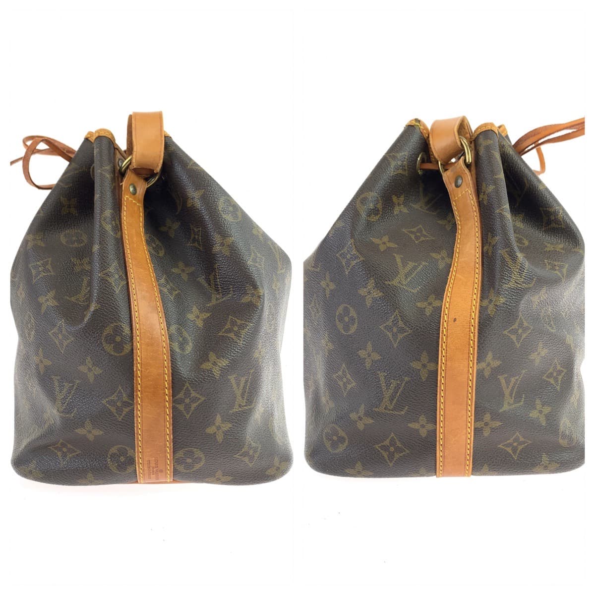 LOUIS VUITTON ルイヴィトン モノグラム プチ ノエ ブラウン 茶 ベージュ ゴールド金具 PVC / レザー M42226 ショルダーバッグ 肩掛け  レディース