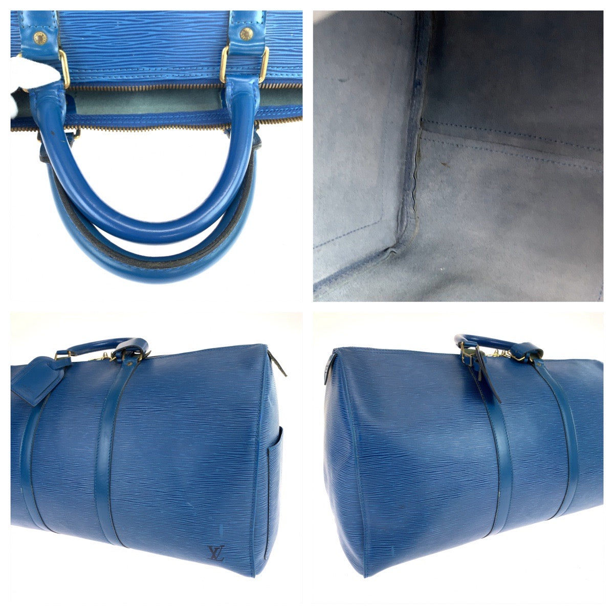 10977
LOUIS VUITTON ルイヴィトン エピ キーポル50 トレドブルー 青 ゴールド金具 エピレザー M42965 ボストンバッグ 男女兼用  メンズ