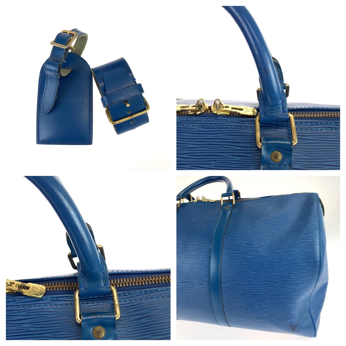 10977
LOUIS VUITTON ルイヴィトン エピ キーポル50 トレドブルー 青 ゴールド金具 エピレザー M42965 ボストンバッグ 男女兼用  メンズ