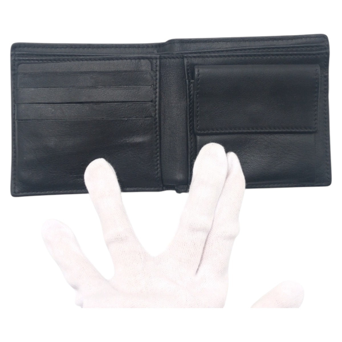 VALENTINO Camouflage Black Yellow Leather/Canvas PR P 617 ASD 2-Fold Wallet Compact Wallet for Men