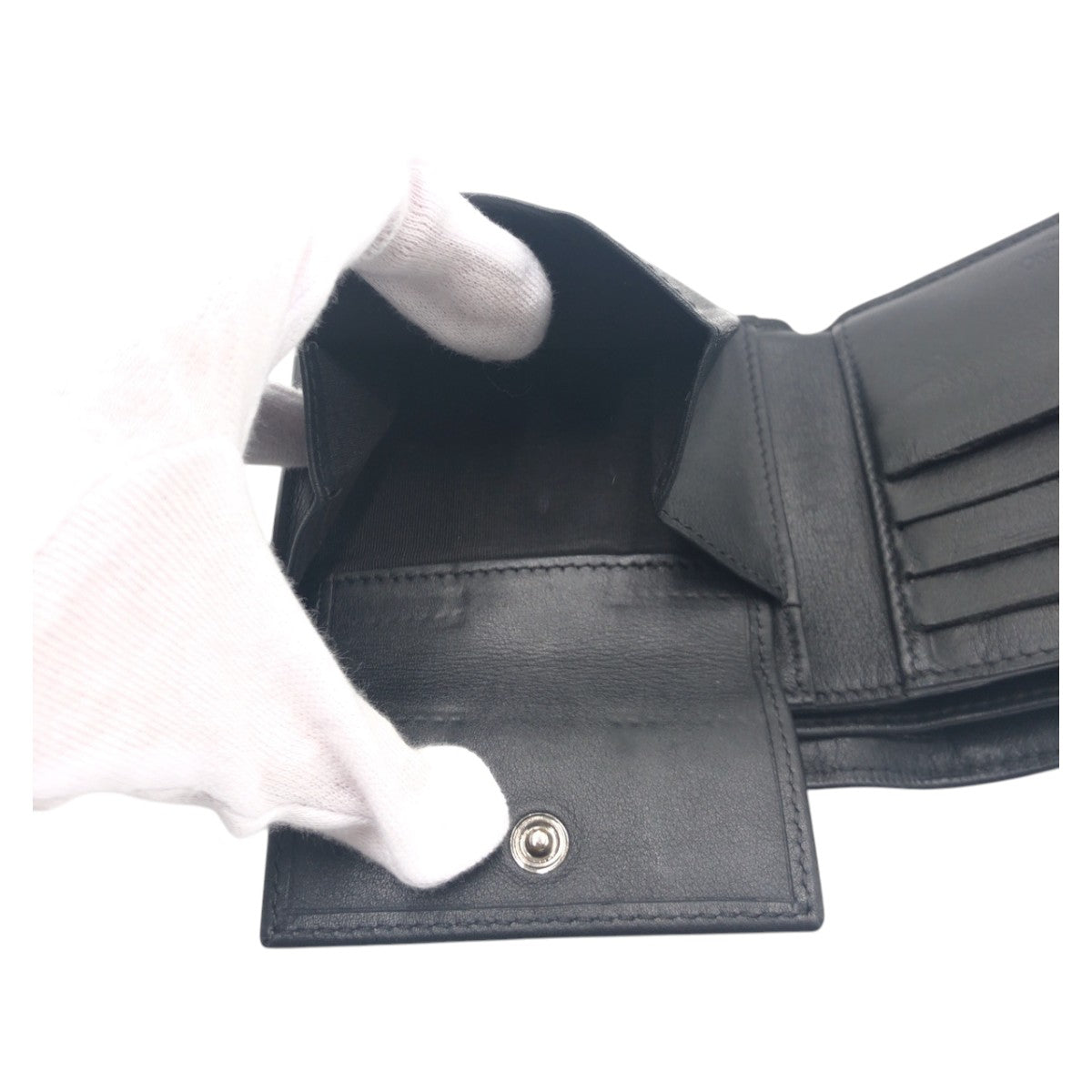 VALENTINO Camouflage Black Yellow Leather/Canvas PR P 617 ASD 2-Fold Wallet Compact Wallet for Men