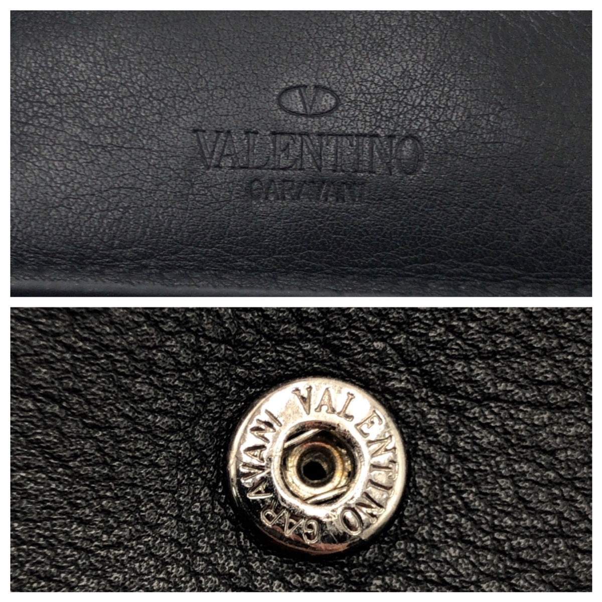 VALENTINO Camouflage Black Yellow Leather/Canvas PR P 617 ASD 2-Fold Wallet Compact Wallet for Men