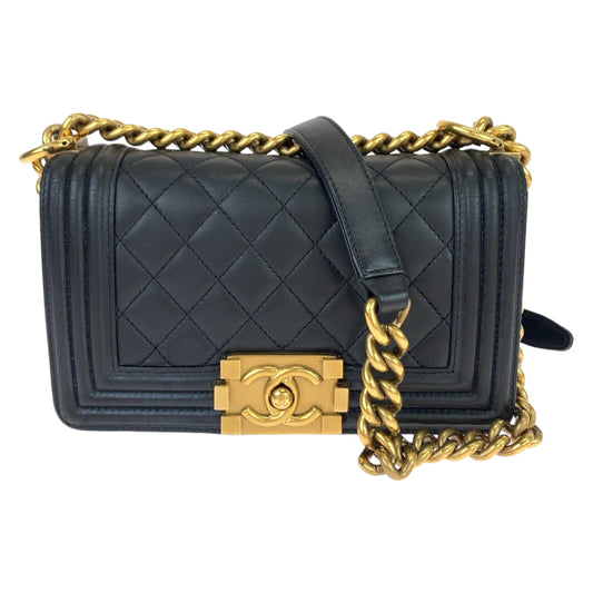 CHANEL シャネル ボーイシャネル マトラッセ ココマーク ブラック 黒 ゴールド金具 ラムスキン 斜め掛け チェーンショルダーバッグ ポシェット  レディース