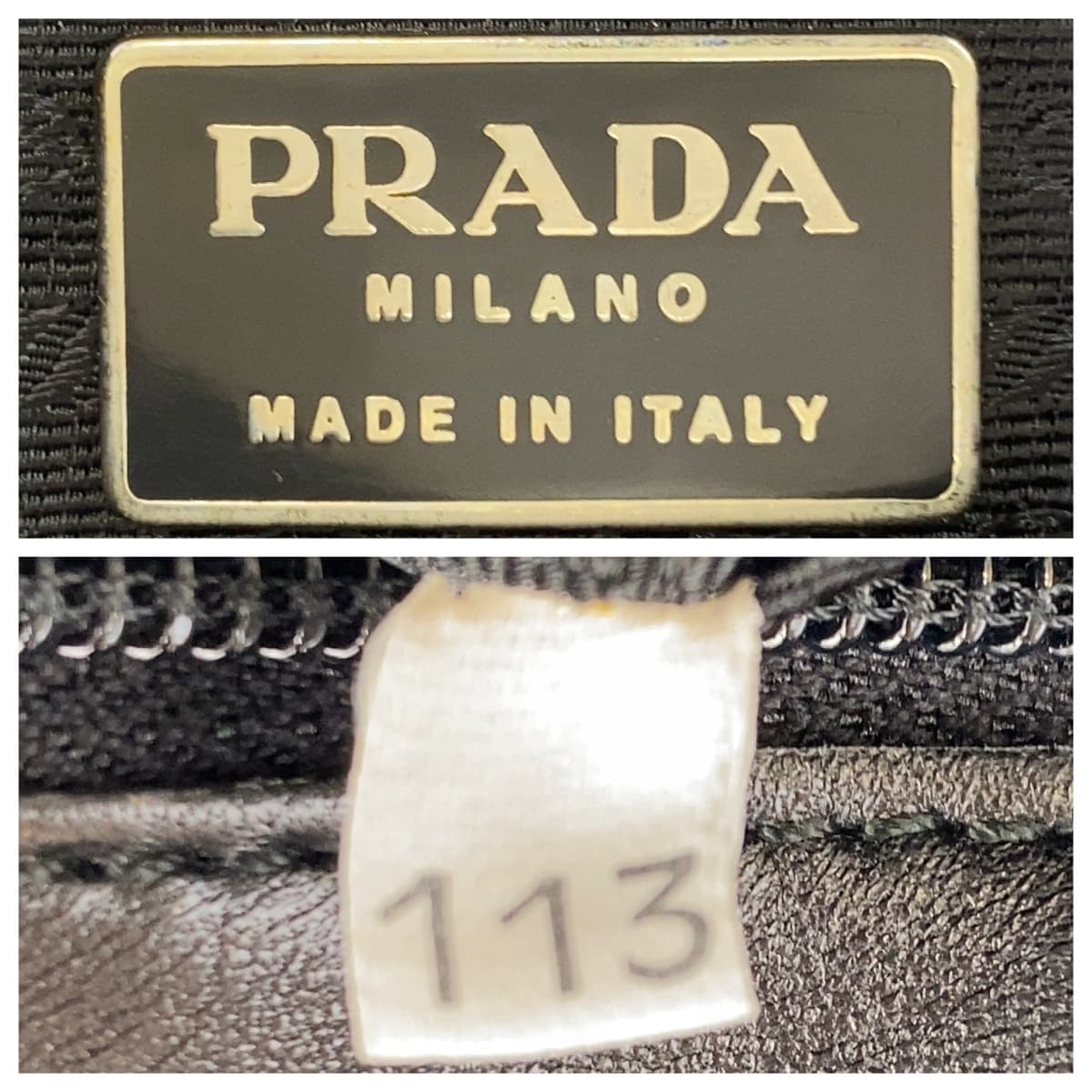 10986
PRADA プラダ ヴィンテージ プラチェーン ブラック 黒 シルバー金具 レザー ショルダーバッグ トートバッグ  レディース