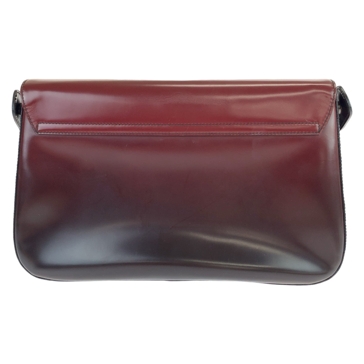 PRADA Prada Bordeaux Wine Red Silver Hardware Patent Leather B7443 One Shoulder Bag for Women