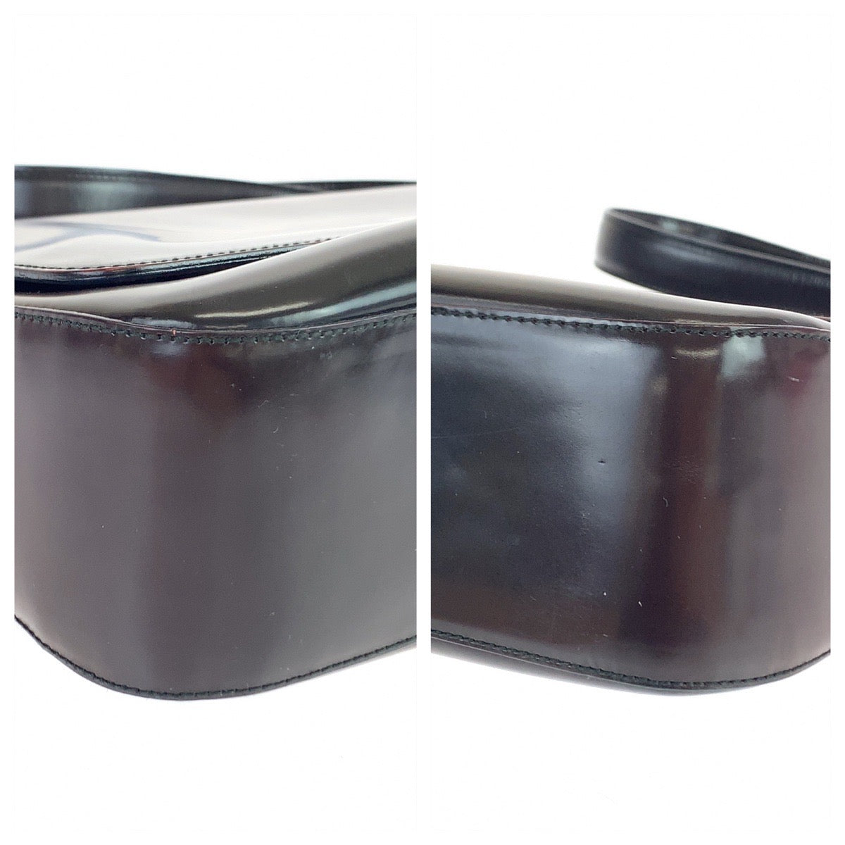 PRADA Prada Bordeaux Wine Red Silver Hardware Patent Leather B7443 One Shoulder Bag for Women