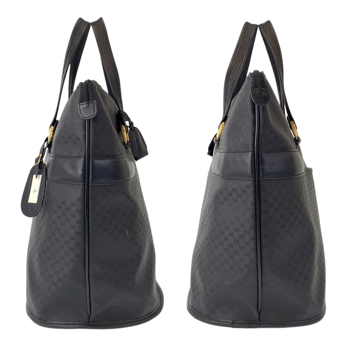 GUCCI グッチ ヴィンテージ オールドグッチ マイクロGG ブラック 黒 ゴールド金具 GGスプリームキャンバス 012 525 1742 トートバッグ ボストンバッグ  レディース