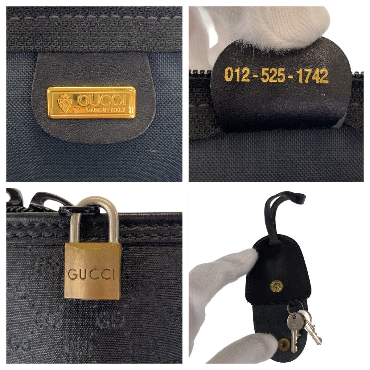 GUCCI グッチ ヴィンテージ オールドグッチ マイクロGG ブラック 黒 ゴールド金具 GGスプリームキャンバス 012 525 1742 トートバッグ ボストンバッグ  レディース
