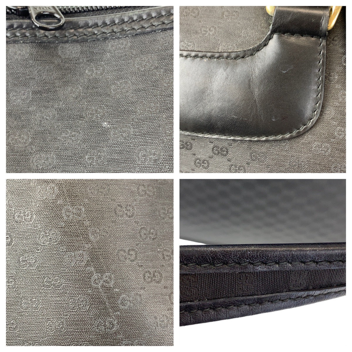 GUCCI グッチ ヴィンテージ オールドグッチ マイクロGG ブラック 黒 ゴールド金具 GGスプリームキャンバス 012 525 1742 トートバッグ ボストンバッグ  レディース