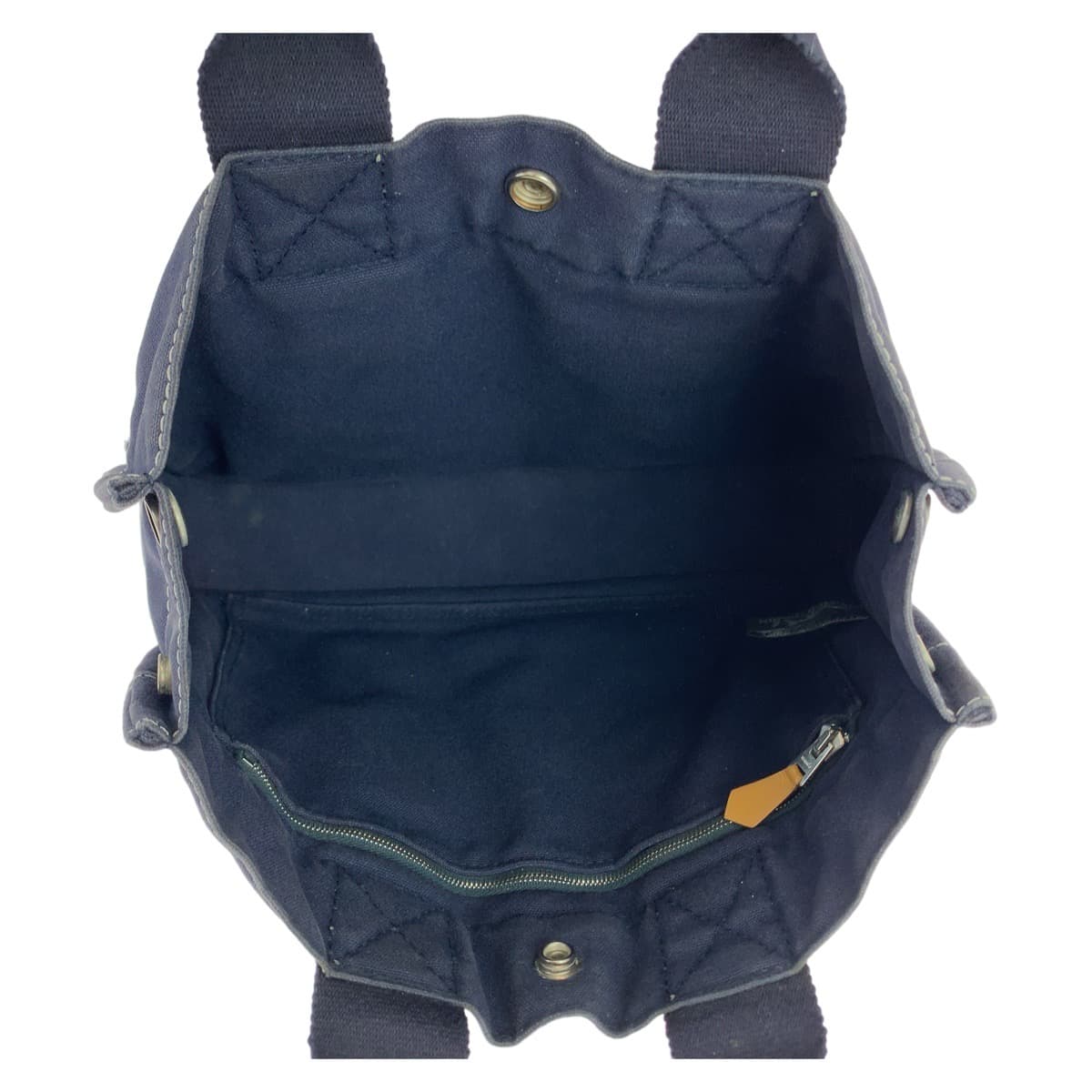 HERMES エルメス ドーヴィルPM ネイビー 紺 シルバー金具 キャンバス トートバッグ ハンドバッグ  レディース
