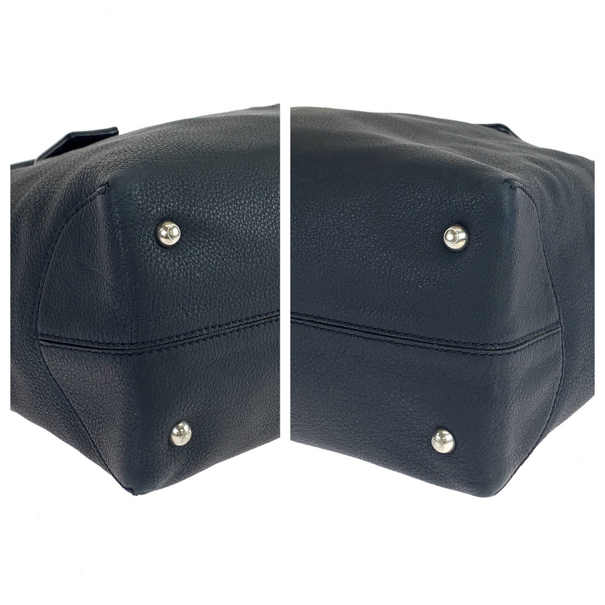 TOD’S トッズ ブラック 黒 シルバー金具 レザー トートバッグ ハンドバッグ  レディース