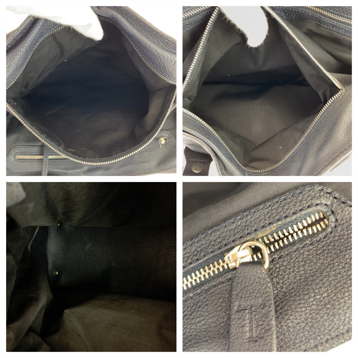 TOD’S トッズ ブラック 黒 シルバー金具 レザー トートバッグ ハンドバッグ  レディース