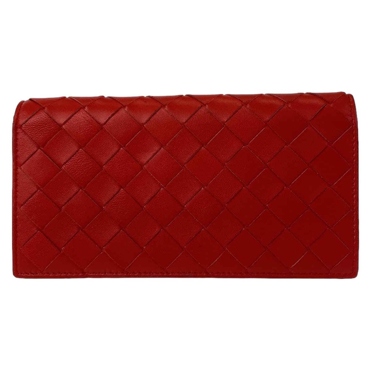 10997
BOTTEGAVENETA ボッテガヴェネタ マキシイントレチャート レッド 赤 シルバー金具 レザー 長財布 コンチネンタルウォレット  レディース