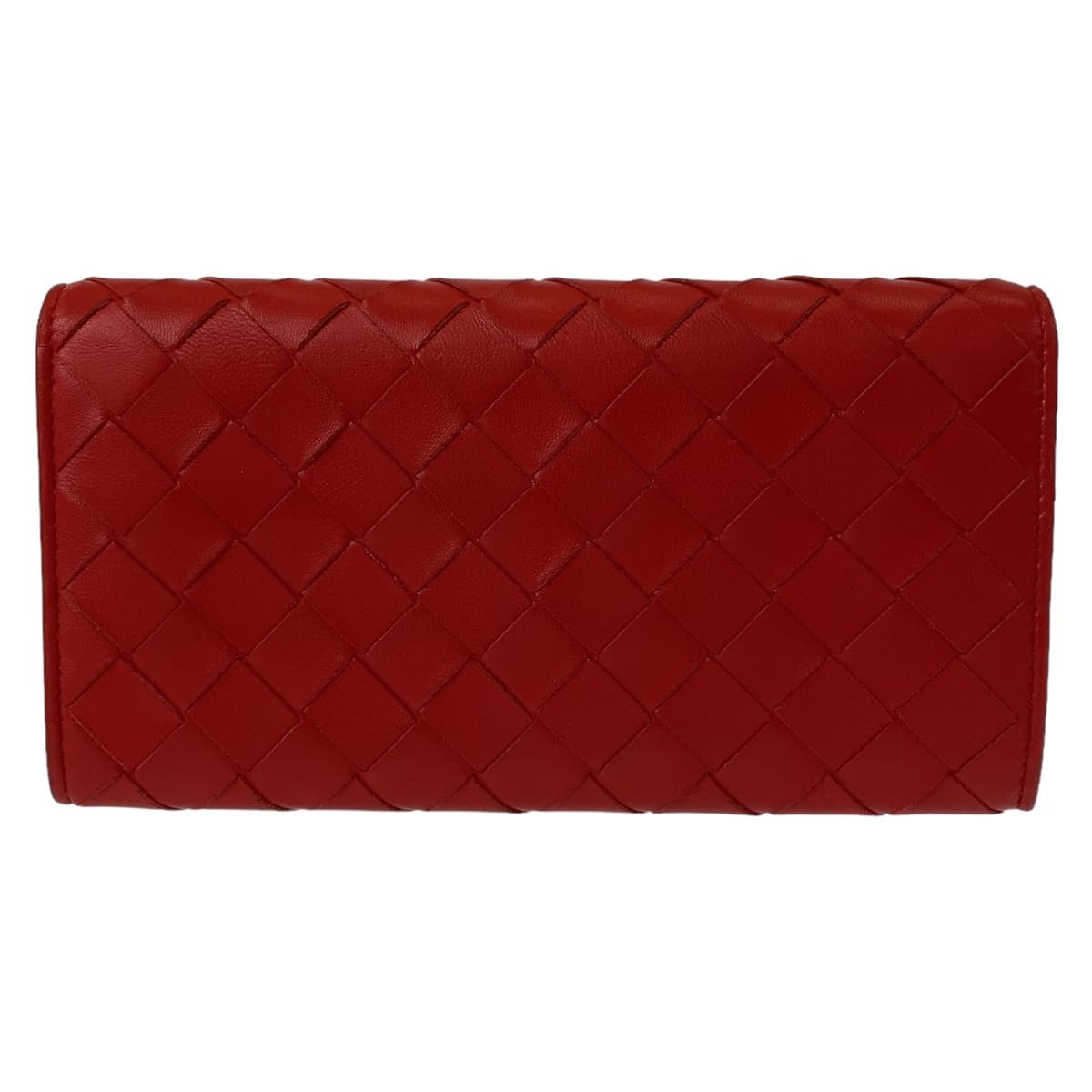10997
BOTTEGAVENETA ボッテガヴェネタ マキシイントレチャート レッド 赤 シルバー金具 レザー 長財布 コンチネンタルウォレット  レディース