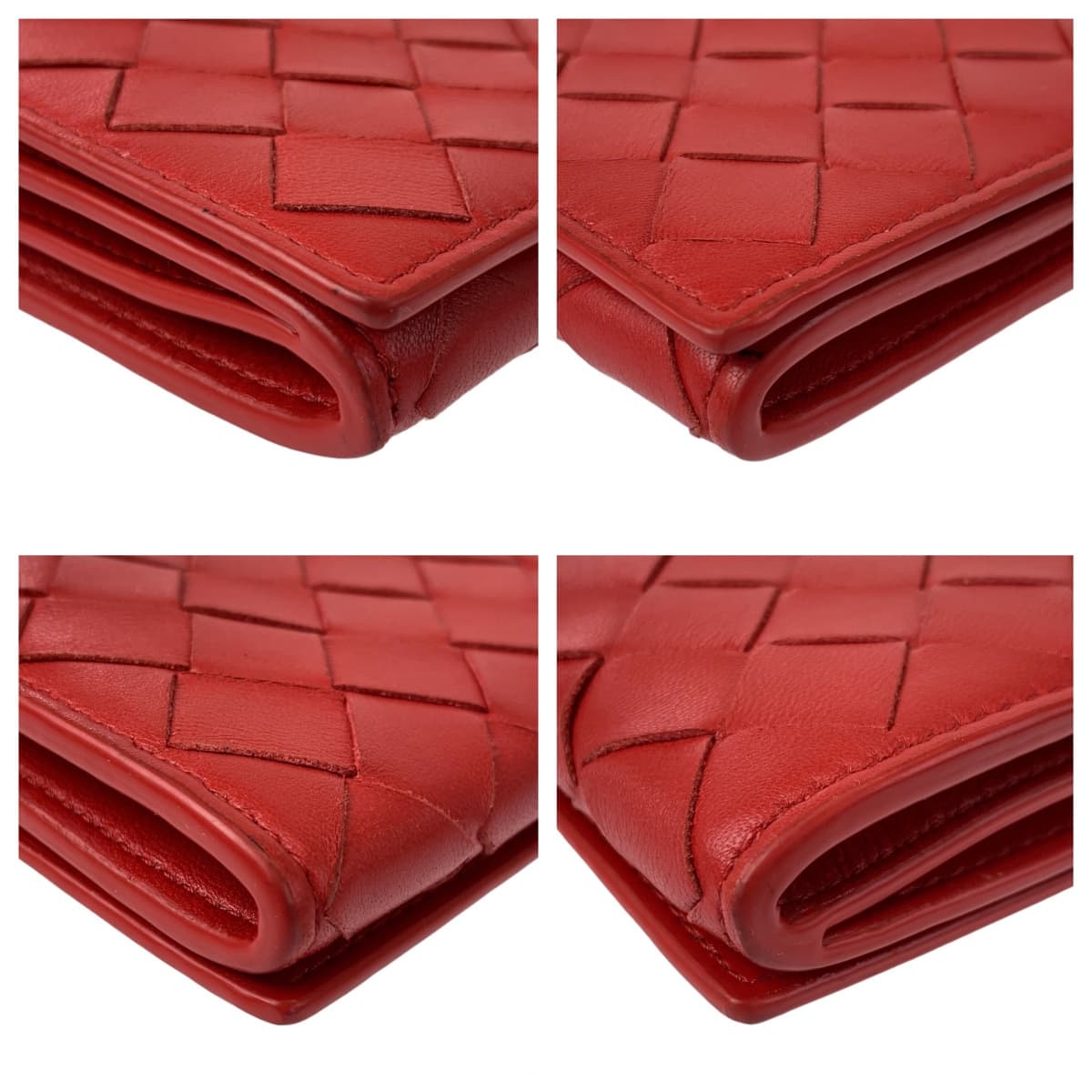 10997
BOTTEGAVENETA ボッテガヴェネタ マキシイントレチャート レッド 赤 シルバー金具 レザー 長財布 コンチネンタルウォレット  レディース