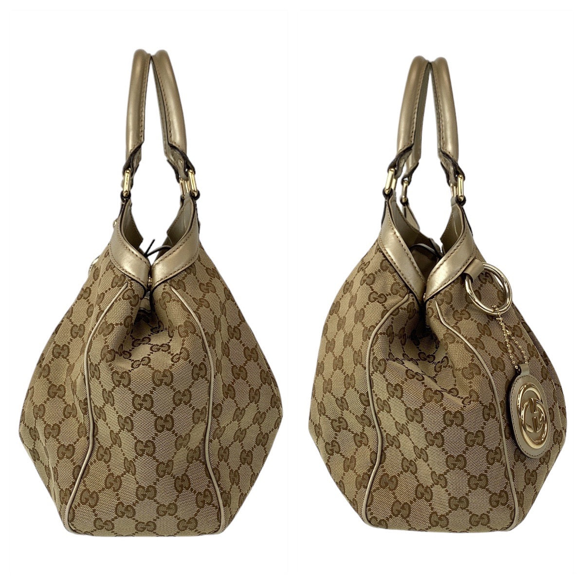 GUCCI グッチ スーキー  ベージュ ゴールド ゴールド金具 GGキャンバス 211944 トートバッグ ハンドバッグ  レディース