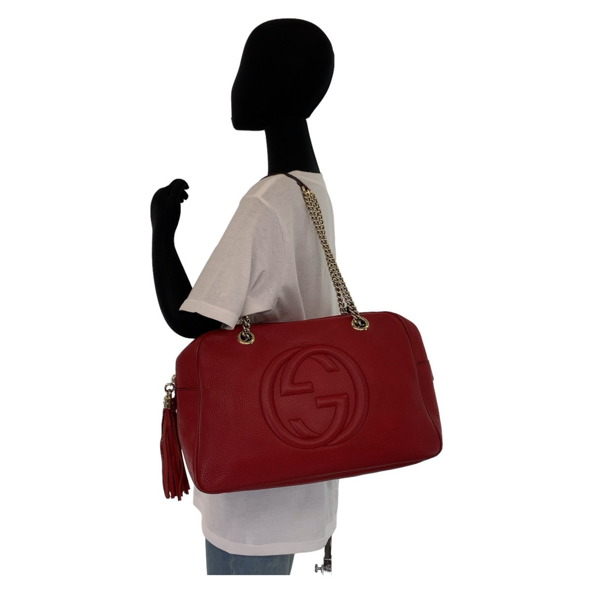 11006
GUCCI グッチ ソーホー インターロッキング GGロゴ レッド 赤 ゴールド金具 レザー 353126 ショルダーバッグ ハンドバッグ  レディース
