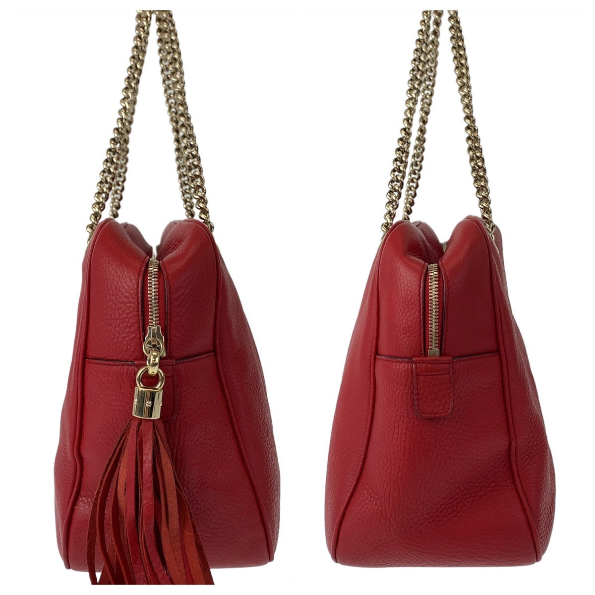 11006
GUCCI グッチ ソーホー インターロッキング GGロゴ レッド 赤 ゴールド金具 レザー 353126 ショルダーバッグ ハンドバッグ  レディース