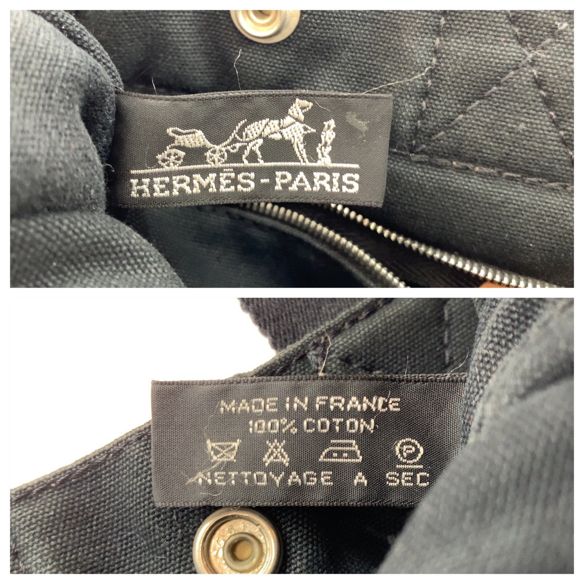 HERMES エルメス ドーヴィル PM フールトゥ 男女兼用 ブラック 黒 シルバー金具 キャンバス ハンドバッグ トートバッグ  レディース
