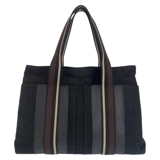 12488
HERMES エルメス トロカホリゾンタル MM ブラック シルバー金具 キャンバス トートバッグ ショルダーバッグ  レディース