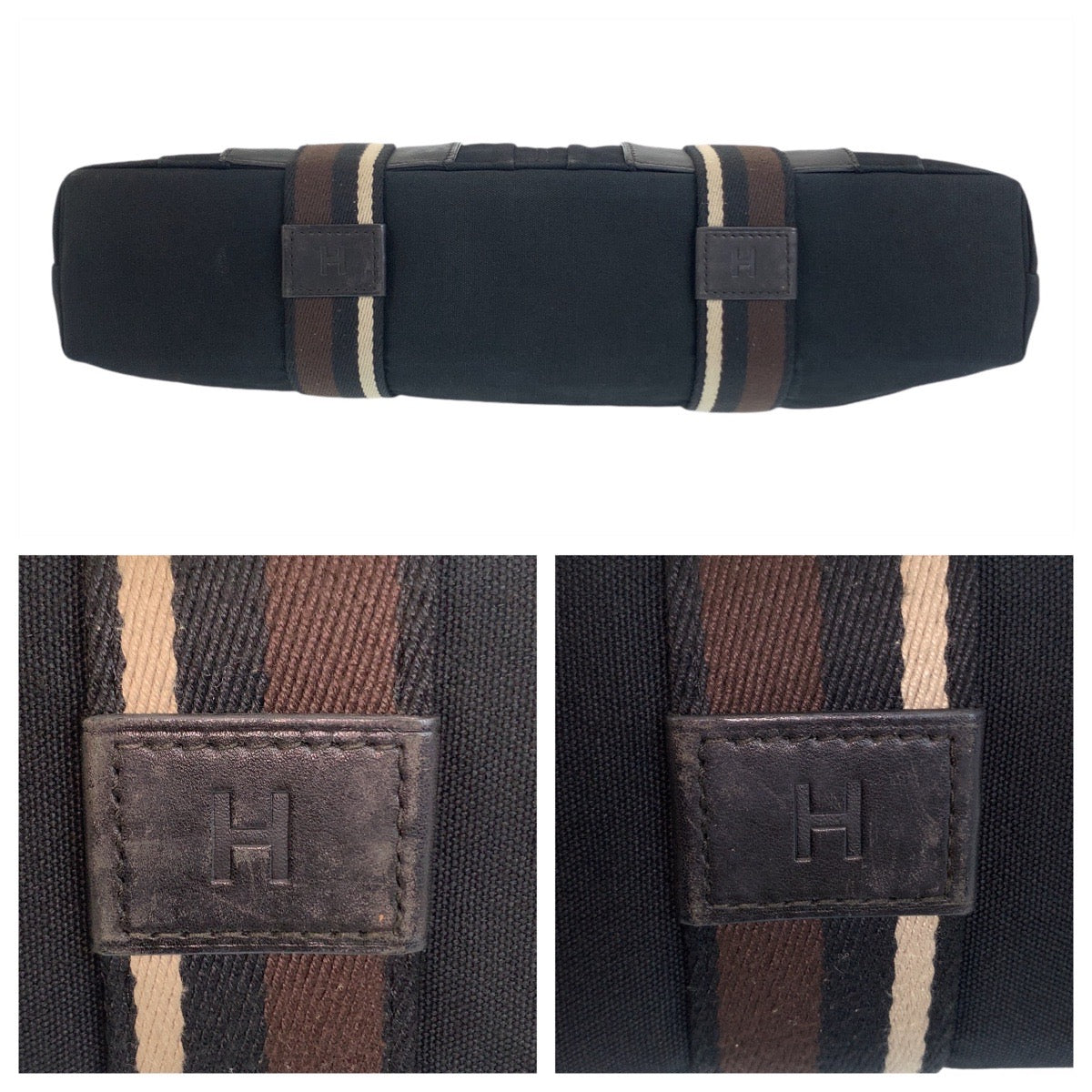 12488
HERMES エルメス トロカホリゾンタル MM ブラック シルバー金具 キャンバス トートバッグ ショルダーバッグ  レディース