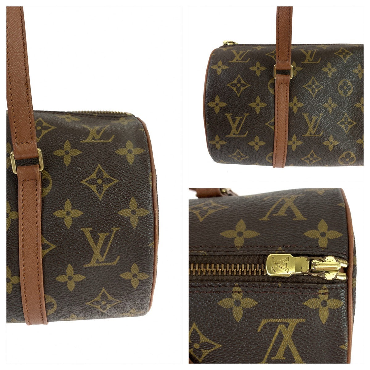 11014
LOUIS VUITTON ルイヴィトン モノグラム パピヨン30 ブラウン ゴールド金具 PVC M51385 ハンドバッグ ショルダーバッグ  レディース