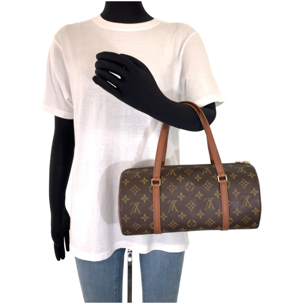 11014
LOUIS VUITTON ルイヴィトン モノグラム パピヨン30 ブラウン ゴールド金具 PVC M51385 ハンドバッグ ショルダーバッグ  レディース