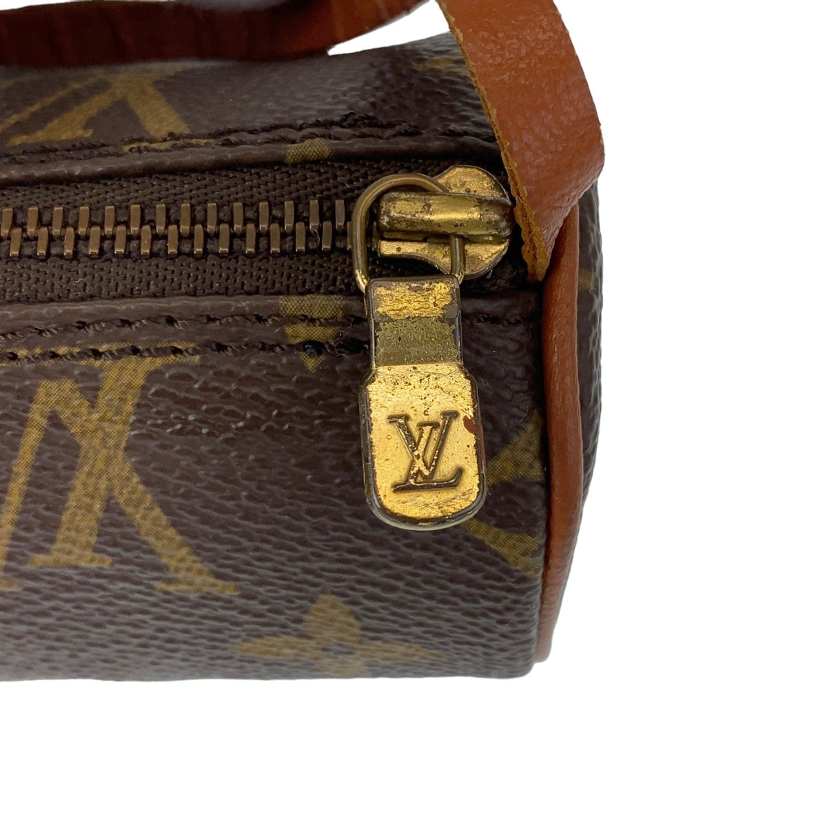 LOUIS VUITTON ルイヴィトン モノグラム パピヨン 子供のみ ブラウン ゴールド金具 PVC ハンドバッグ ミニバッグ ポーチ  レディース