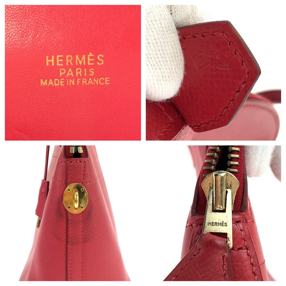 11021
HERMES エルメス ボリード31 ルビー レッド 赤 ゴールド金具 クシュベル ハンドバッグ ショルダーバッグ 2way □D刻印  レディース