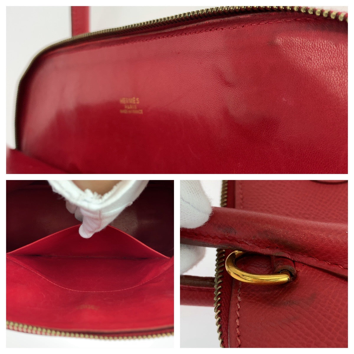 11021
HERMES エルメス ボリード31 ルビー レッド 赤 ゴールド金具 クシュベル ハンドバッグ ショルダーバッグ 2way □D刻印  レディース