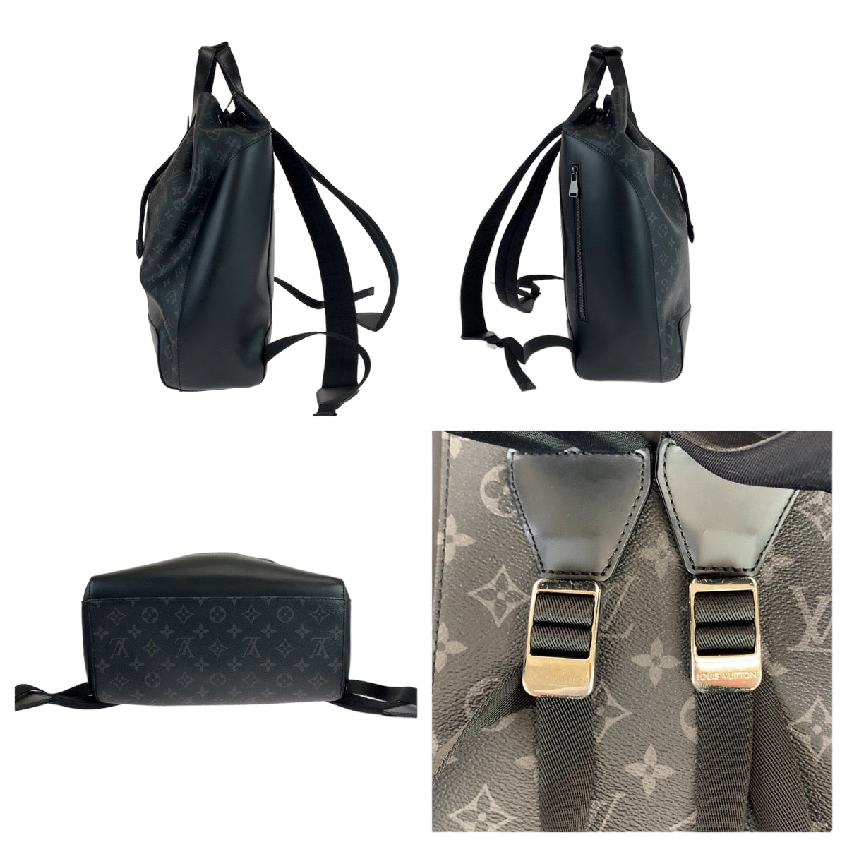 LOUIS VUITTON ルイヴィトン モノグラム エクリプス エクスプローラー ブラック 黒 シルバー金具 PVC / レザー M40527 リュック・デイパック バックパック  メンズ