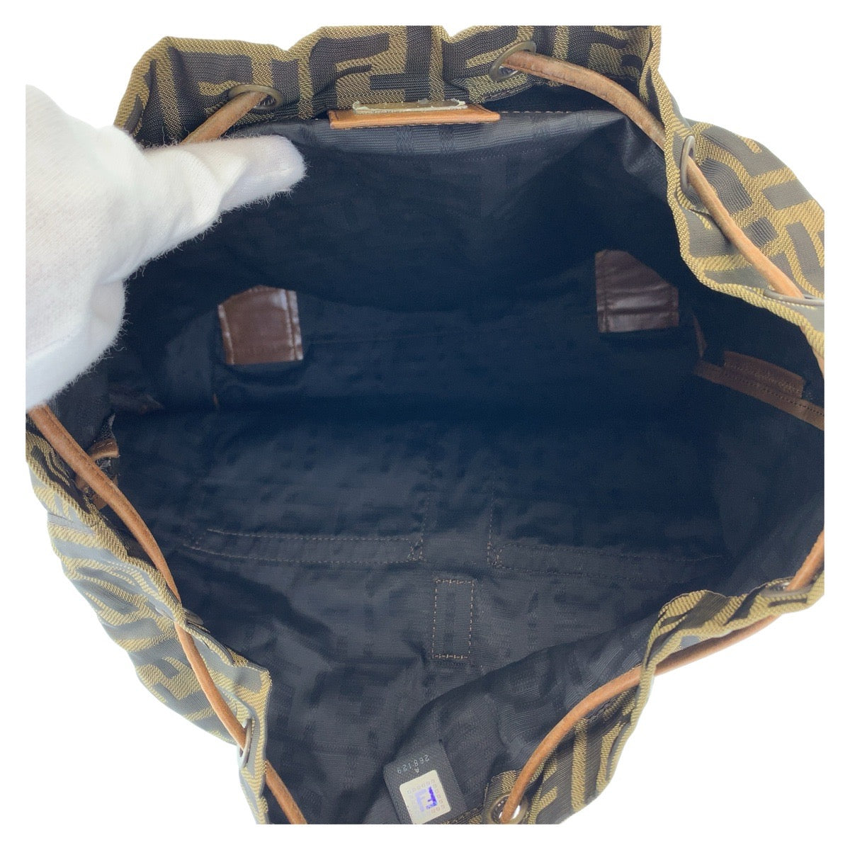 FENDI フェンディ ズッカ ブラウン 茶 ゴールド金具 キャンバス 7VZ001 リュック バックパック  レディース