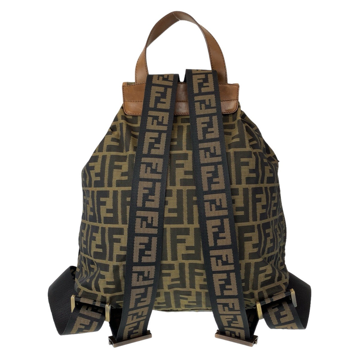 FENDI フェンディ ズッカ ブラウン 茶 ゴールド金具 キャンバス 7VZ001 リュック バックパック  レディース