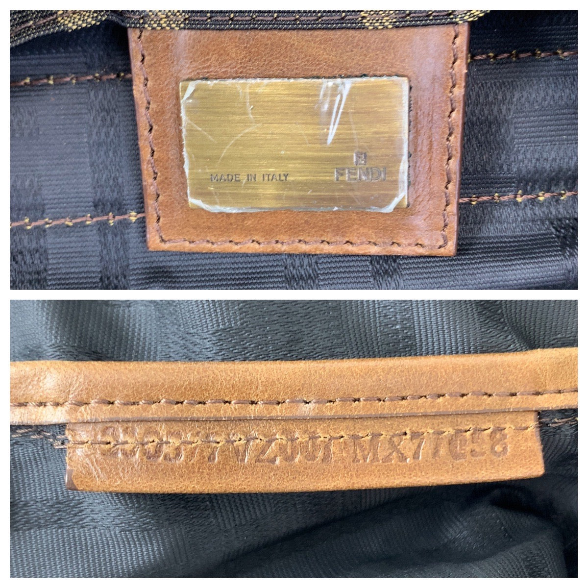 FENDI フェンディ ズッカ ブラウン 茶 ゴールド金具 キャンバス 7VZ001 リュック バックパック  レディース
