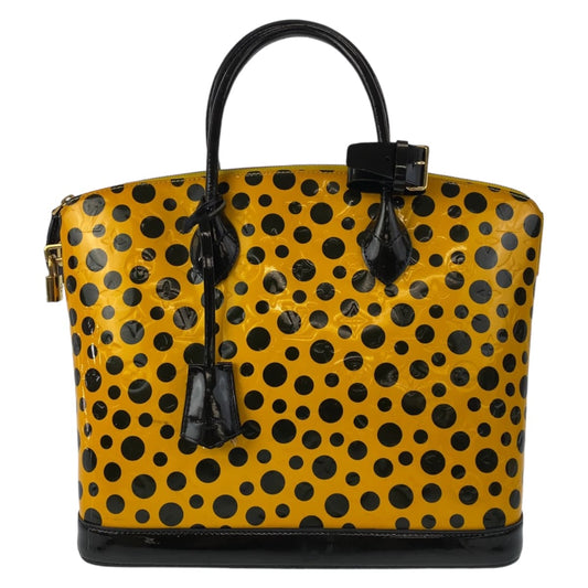 11029
LOUIS VUITTON ルイヴィトン ヴィンテージ モノグラム ヴェルニ ロックイットMM 草間彌生 イエロー ブラック ゴールド金具 パテントレザー M91398 ハンドバッグ トートバッグ レディース AB200