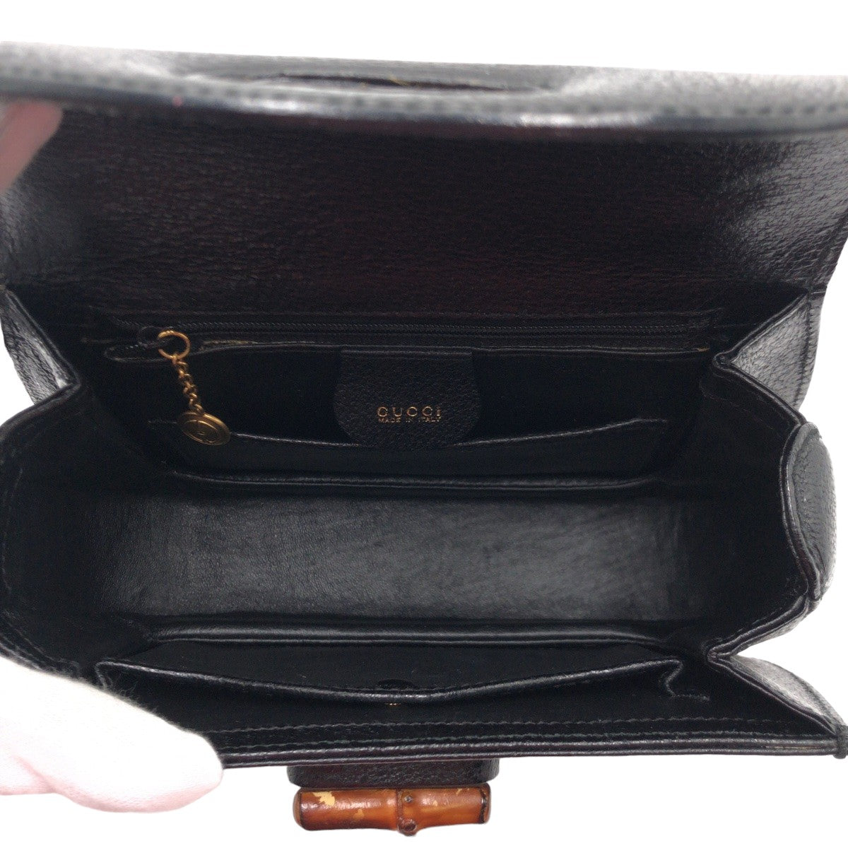 11030
GUCCI グッチ トップハンドル バンブー ブラック レザー 001 2013 0188 ハンドバッグ  レディース