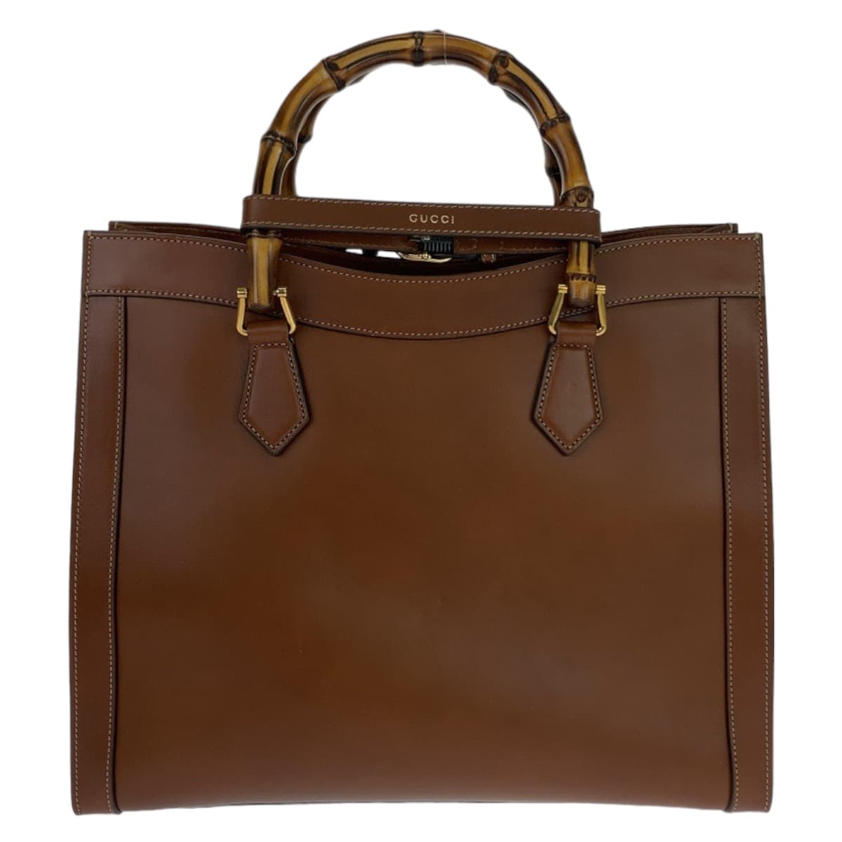 GUCCI グッチ バンブー ダイアナ ミディアム ブラウン 茶 ゴールド金具 レザー 2WAY ハンドバッグ 斜め掛け ショルダーバッグ  トートバッグ  レディース