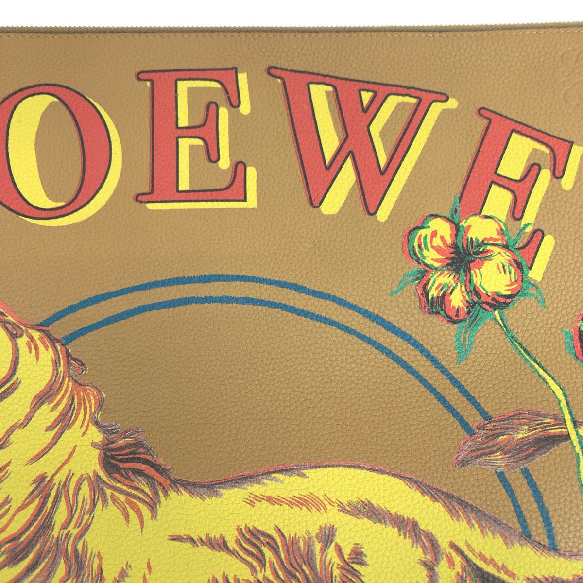 11034
LOEWE ロエベ アナグラム グランドライオン 男女兼用 ブラウン 茶 マルチカラー シルバー金具 レザー クラッチバッグ セカンドバッグ  レディース